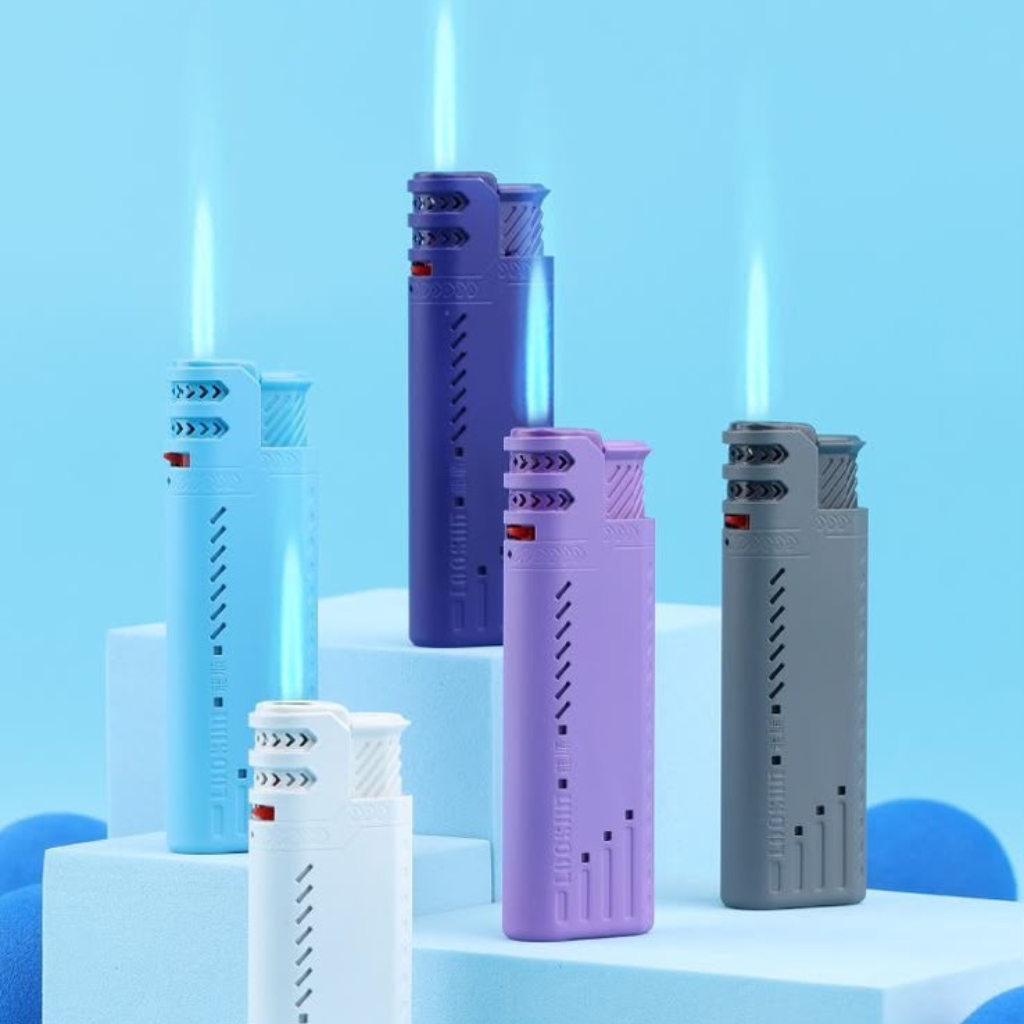 Q18 Windproof Lighter Straight Blue Flame Outer: 25 Pieces