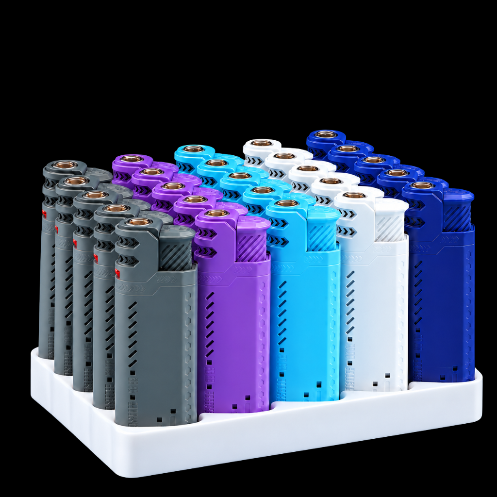 Q18 Windproof Lighter Straight Blue Flame Outer: 25 Pieces